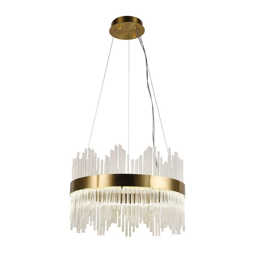 LED Himmennettävä kristalli kattokruunu johdossa LED/70W/230V 3000-6500K kulta + kauko-ohjaus