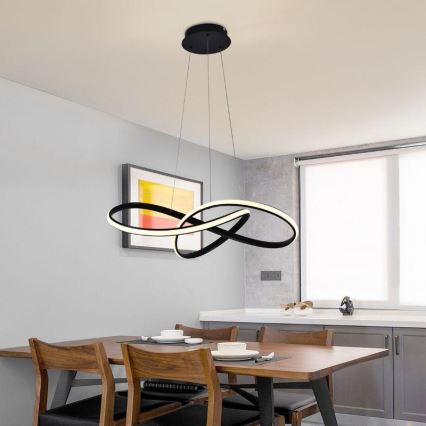 Himmennettävä LED-kattokruunu johdossa LED/70W/230V 3000-6500K musta + kauko-ohjaus