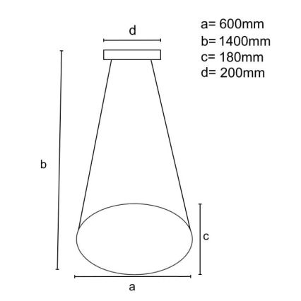 Himmennettävä LED-kattokruunu johdossa LED/70W/230V 3000-6500K musta + kauko-ohjaus