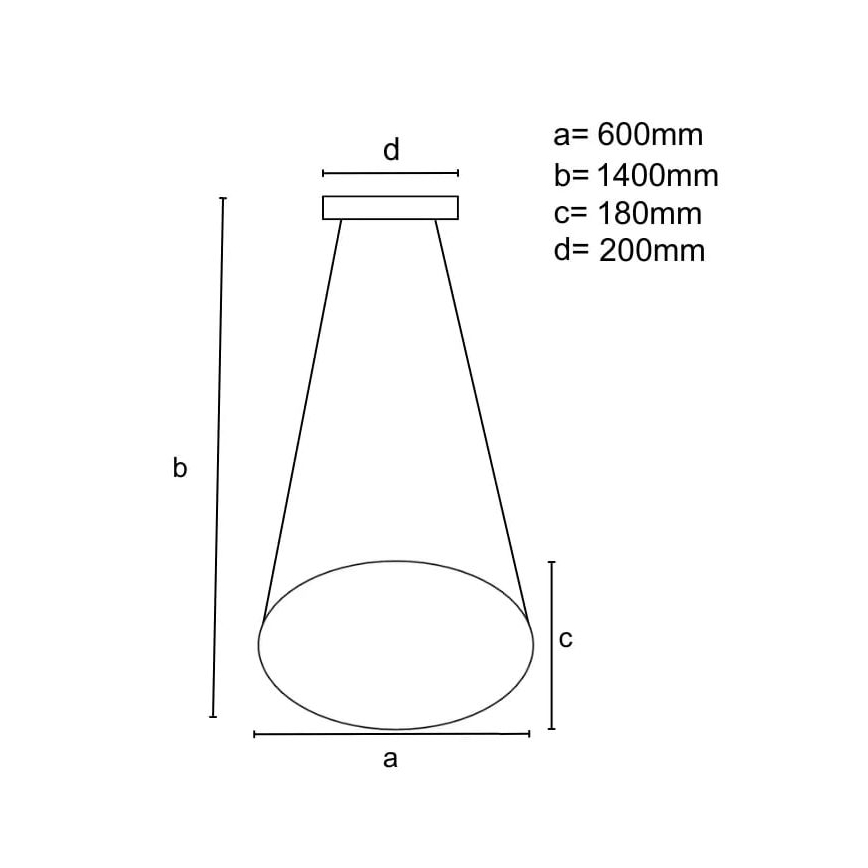 Himmennettävä LED-kattokruunu johdossa LED/70W/230V 3000-6500K musta + kauko-ohjaus