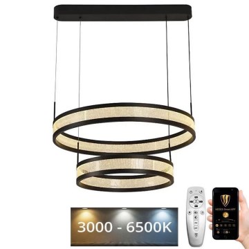 Himmennettävä LED-kattokruunu johdossa LED/70W/230V 3000-6500K musta + kauko-ohjaus