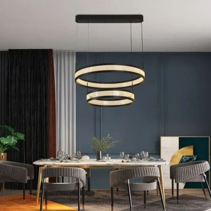 Himmennettävä LED-kattokruunu johdossa LED/70W/230V 3000-6500K musta + kauko-ohjaus
