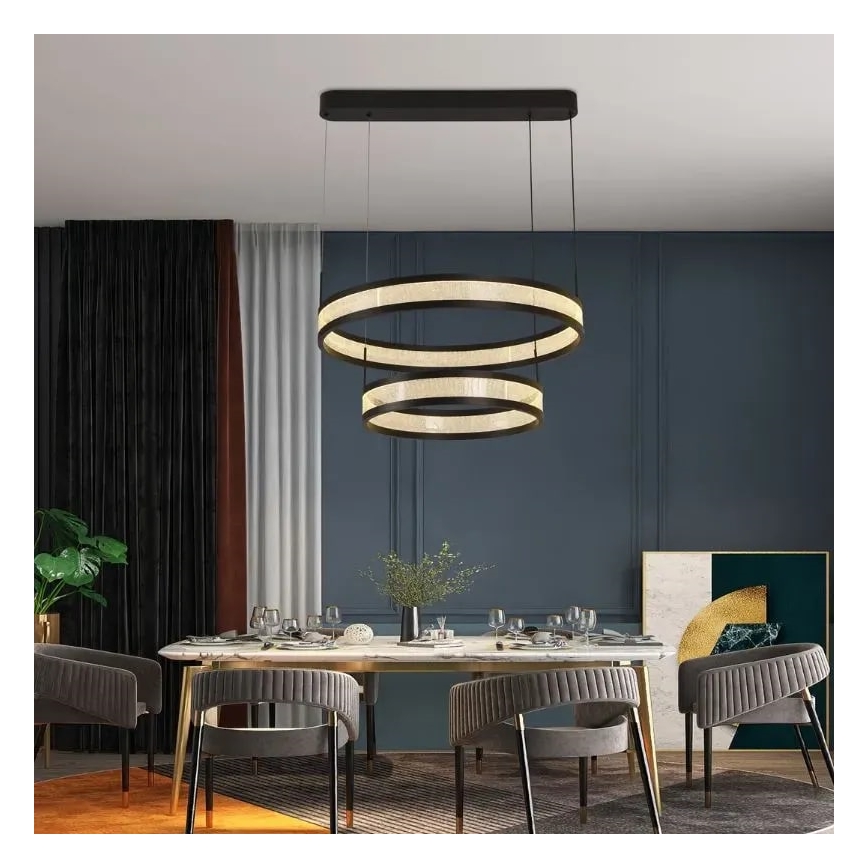 Himmennettävä LED-kattokruunu johdossa LED/70W/230V 3000-6500K musta + kauko-ohjaus