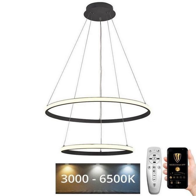 Himmennettävä LED-kattokruunu johdossa LED/75W/230V 3000-6500K halkaisija 60 cm + kauko-ohjaus