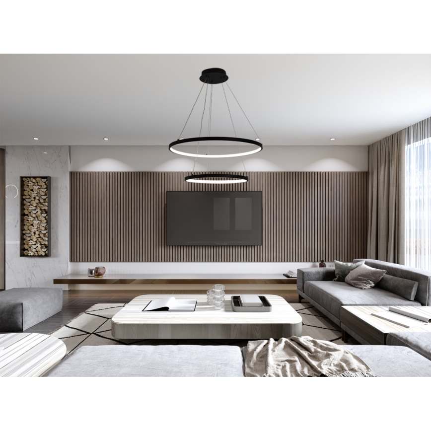 Himmennettävä LED-kattokruunu johdossa LED/75W/230V 3000-6500K halkaisija 60 cm + kauko-ohjaus