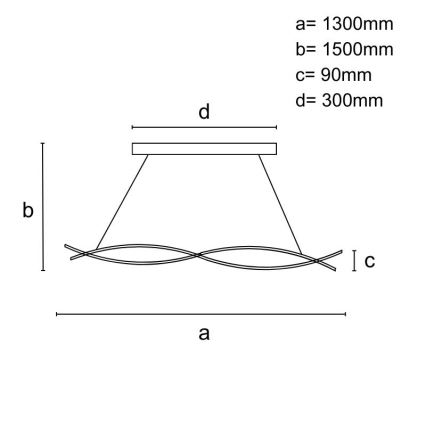 Himmennettävä LED-kattokruunu johdossa LED/80W/230V 3000-6500K + kauko-ohjaus