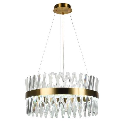 LED Himmennettävä kristalli kattokruunu johdossa LED/80W/230V 3000-6500K kulta + kauko-ohjaus