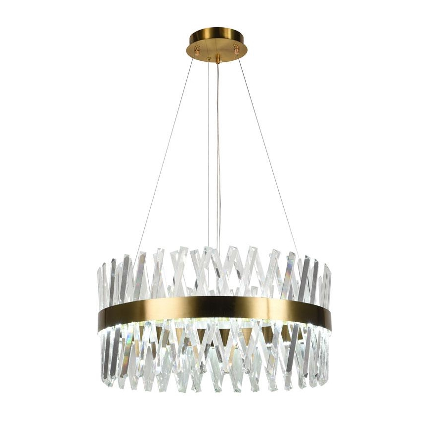LED Himmennettävä kristalli kattokruunu johdossa LED/80W/230V 3000-6500K kulta + kauko-ohjaus