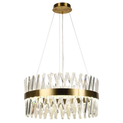 LED Himmennettävä kristalli kattokruunu johdossa LED/80W/230V 3000-6500K kulta + kauko-ohjaus