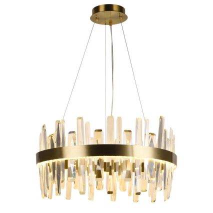 LED Himmennettävä kristalli kattokruunu johdossa LED/80W/230V 3000-6500K kulta + kauko-ohjaus