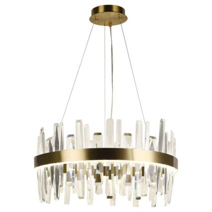 LED Himmennettävä kristalli kattokruunu johdossa LED/80W/230V 3000-6500K kulta + kauko-ohjaus
