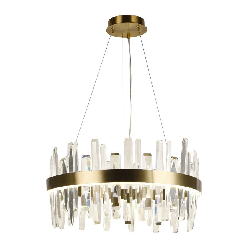 LED Himmennettävä kristalli kattokruunu johdossa LED/80W/230V 3000-6500K kulta + kauko-ohjaus