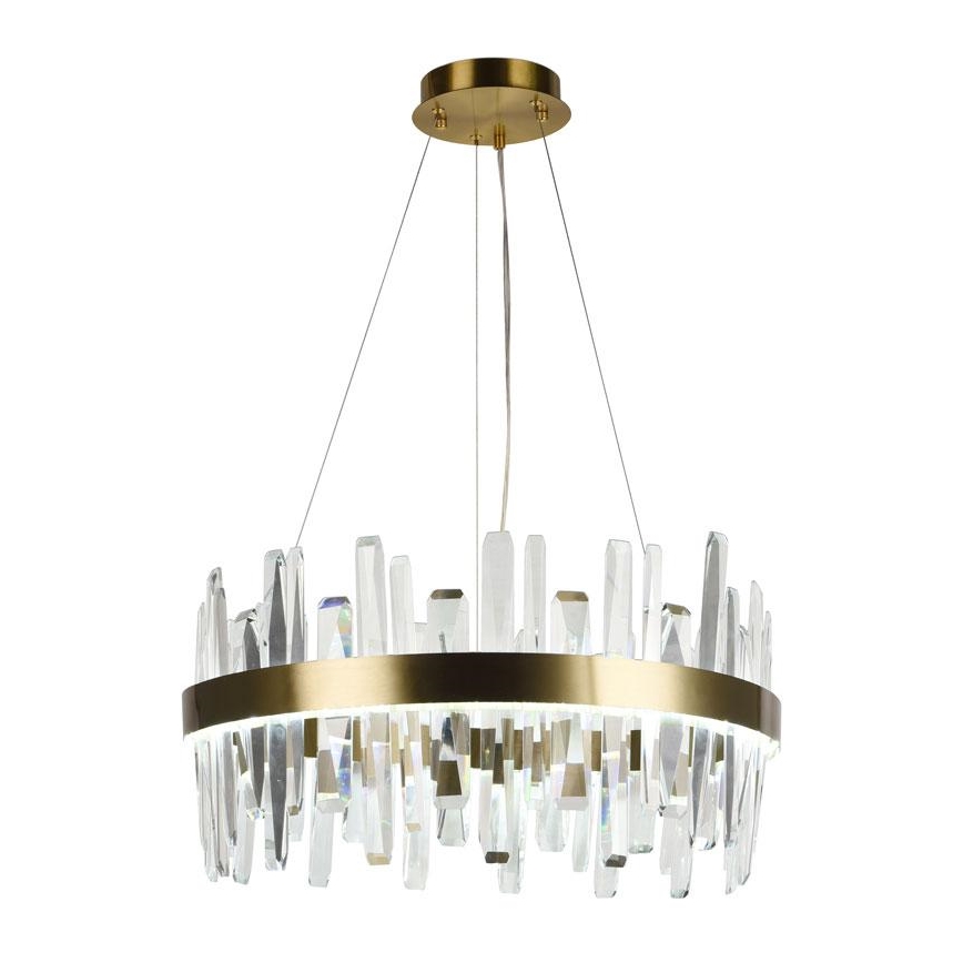LED Himmennettävä kristalli kattokruunu johdossa LED/80W/230V 3000-6500K kulta + kauko-ohjaus