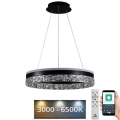 Himmennettävä LED-kattokruunu johdossa LED/80W/230V 3000-6500K musta + kauko-ohjaus