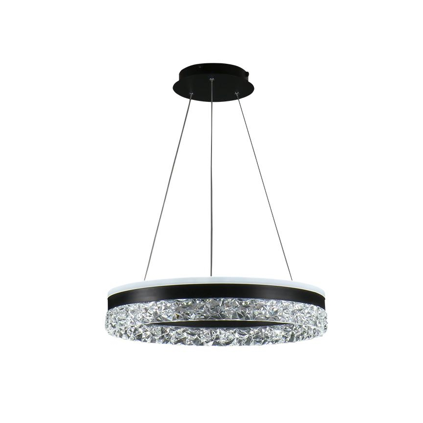 Himmennettävä LED-kattokruunu johdossa LED/80W/230V 3000-6500K musta + kauko-ohjaus
