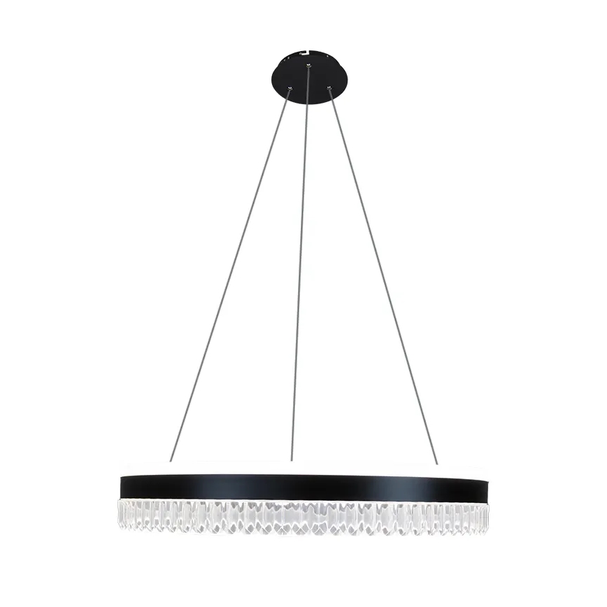 LED Himmennettävä kristalli kattokruunu johdossa LED/80W/230V 3000-6500K musta + kauko-ohjaus
