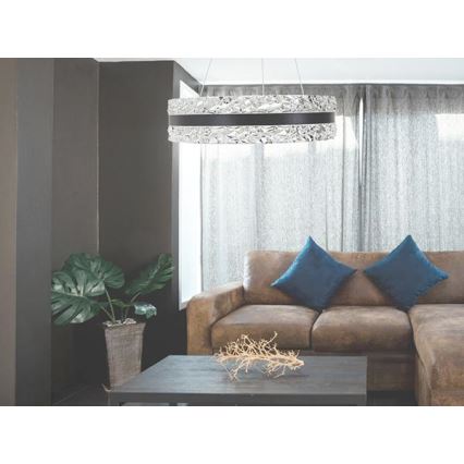 LED Himmennettävä kristalli kattokruunu johdossa LED/80W/230V 3000-6500K musta + kauko-ohjaus