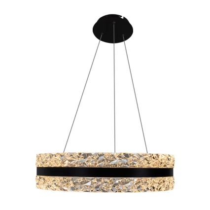 LED Himmennettävä kristalli kattokruunu johdossa LED/80W/230V 3000-6500K musta + kauko-ohjaus