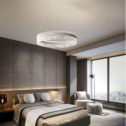 Himmennettävä LED-kattokruunu johdossa LED/80W/230V 3000-6500K valkoinen + kauko-ohjaus