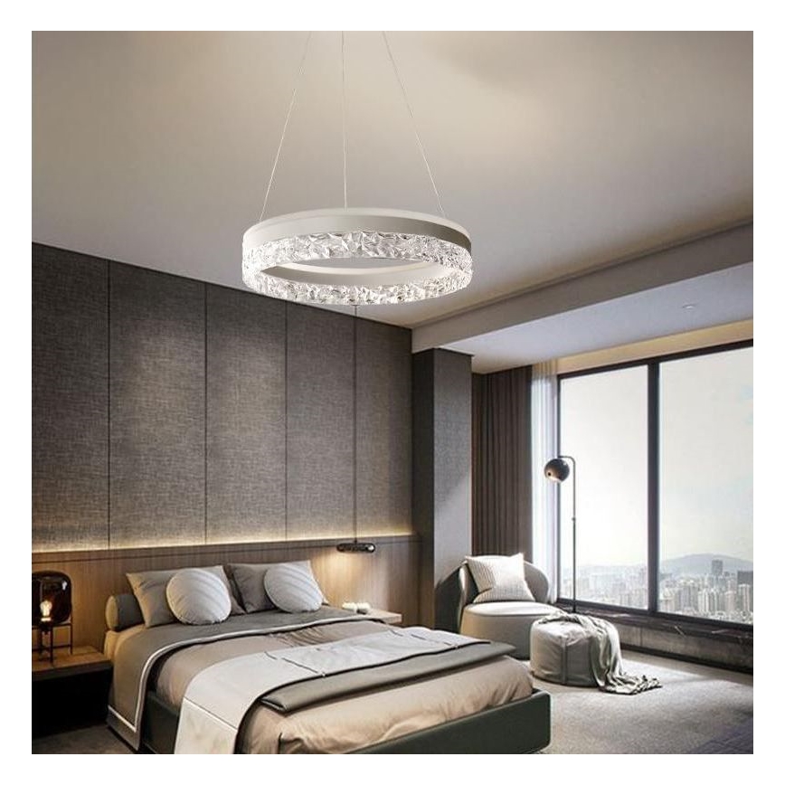 Himmennettävä LED-kattokruunu johdossa LED/80W/230V 3000-6500K valkoinen + kauko-ohjaus