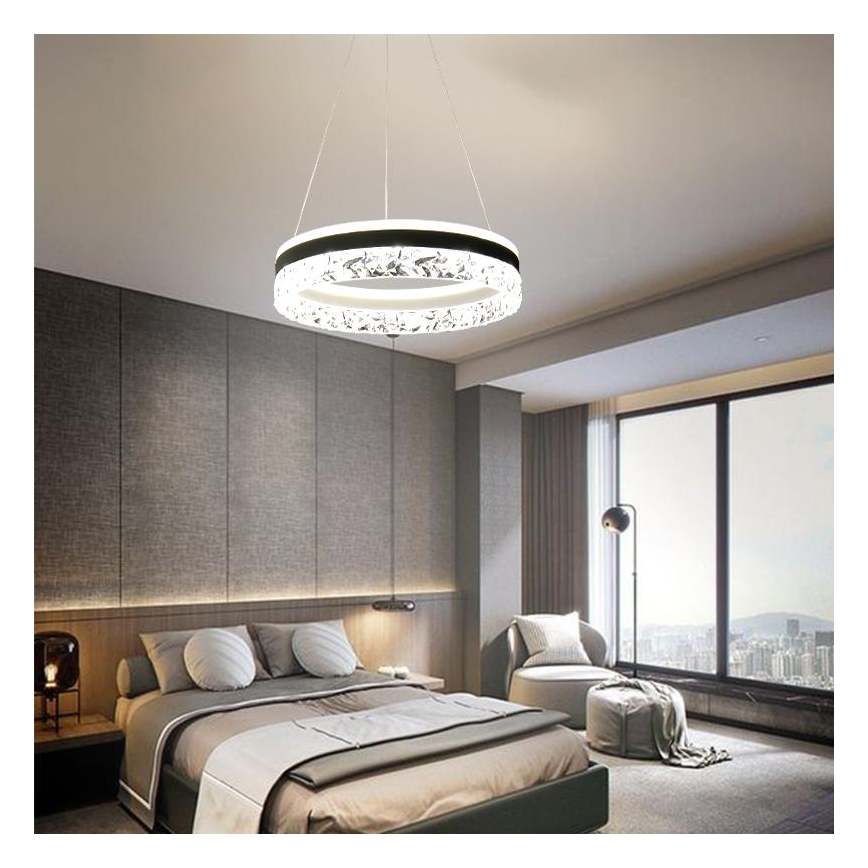 Himmennettävä LED-kattokruunu johdossa LED/80W/230V 3000-6500K valkoinen + kauko-ohjaus
