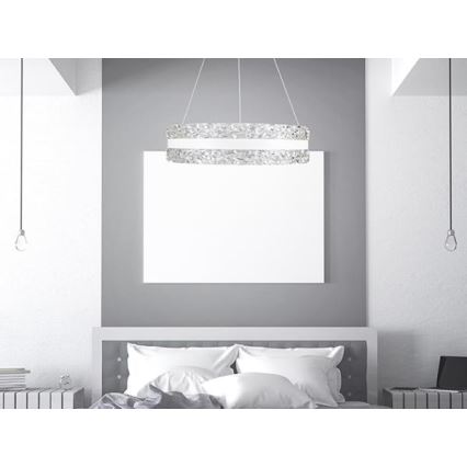 LED Himmennettävä kristalli kattokruunu johdossa LED/80W/230V 3000-6500K valkoinen + kauko-ohjaus
