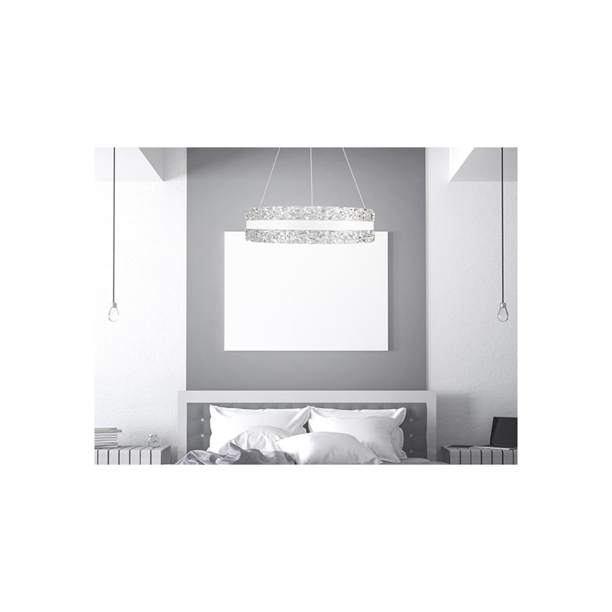 LED Himmennettävä kristalli kattokruunu johdossa LED/80W/230V 3000-6500K valkoinen + kauko-ohjaus