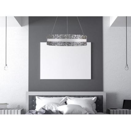 LED Himmennettävä kristalli kattokruunu johdossa LED/80W/230V 3000-6500K valkoinen + kauko-ohjaus