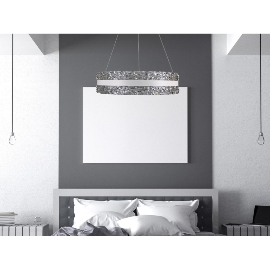 LED Himmennettävä kristalli kattokruunu johdossa LED/80W/230V 3000-6500K valkoinen + kauko-ohjaus