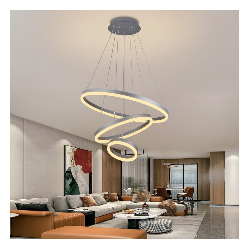 Himmennettävä LED-kattokruunu johdossa LED/85W/230V 3000-6500K halkaisija 60 cm halkaisija 60 cm + kauko-ohjaus