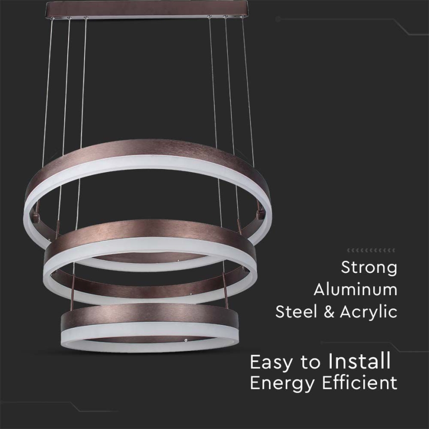 Himmennettävä LED-kattokruunu johdossa LED/86W/230V 3000K ruskea