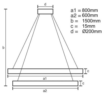 Himmennettävä LED-kattokruunu johdossa LED/90W/230V 3000-6500K + kauko-ohjaus