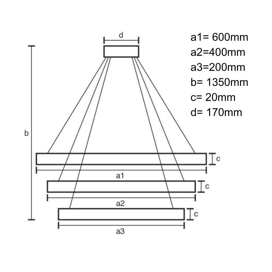Himmennettävä LED-kattokruunu johdossa LED/90W/230V 3000-6500K halkaisija 60 cm + kauko-ohjaus