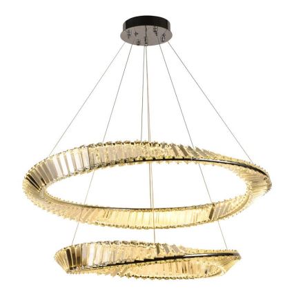 LED Himmennettävä kristallikruunu narussa LED/90W/230V 3000-6500K kiiltävä kromi + kauko-ohjaus