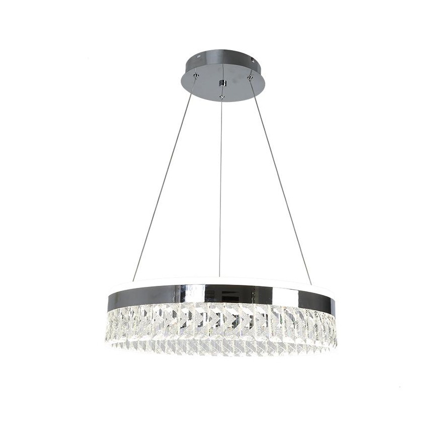 LED Himmennettävä kristallikruunu narussa LED/90W/230V 3000-6500K kiiltävä kromi + kauko-ohjaus