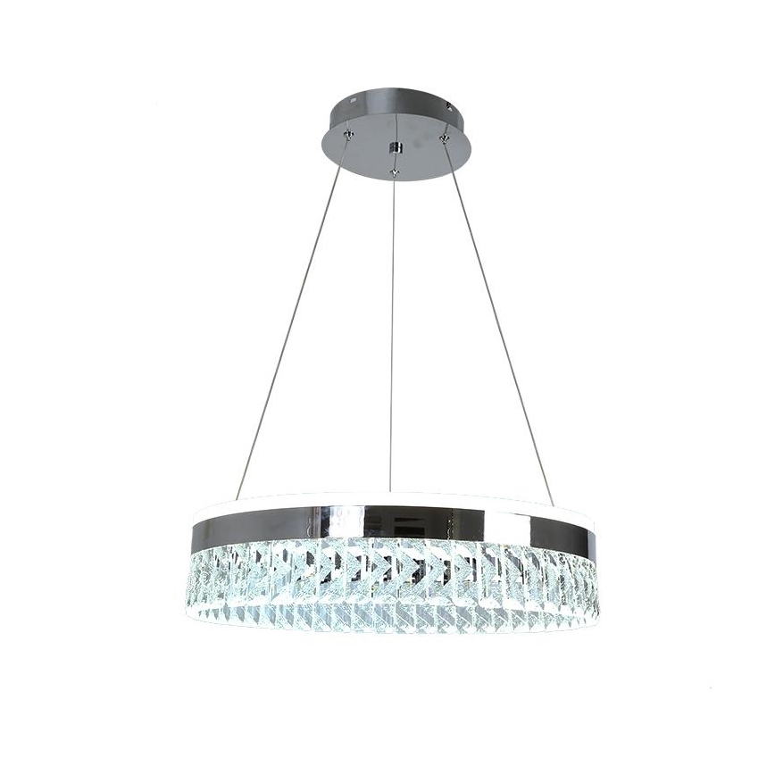 LED Himmennettävä kristallikruunu narussa LED/90W/230V 3000-6500K kiiltävä kromi + kauko-ohjaus