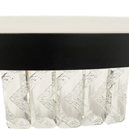 LED Himmennettävä kristalli kattokruunu johdossa LED/90W/230V 3000-6500K musta + kauko-ohjaus