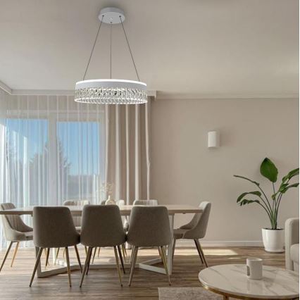 LED Himmennettävä kristalli kattokruunu johdossa LED/90W/230V 3000-6500K valkoinen + kauko-ohjaus