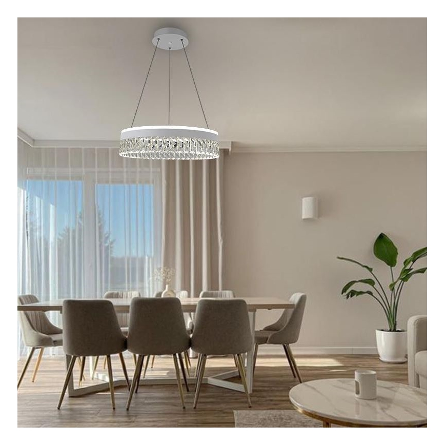 LED Himmennettävä kristalli kattokruunu johdossa LED/90W/230V 3000-6500K valkoinen + kauko-ohjaus