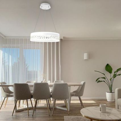 LED Himmennettävä kristalli kattokruunu johdossa LED/90W/230V 3000-6500K valkoinen + kauko-ohjaus