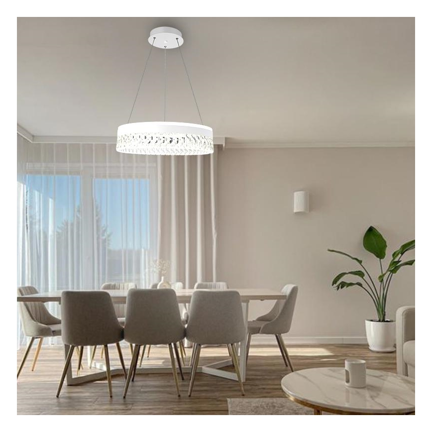 LED Himmennettävä kristalli kattokruunu johdossa LED/90W/230V 3000-6500K valkoinen + kauko-ohjaus