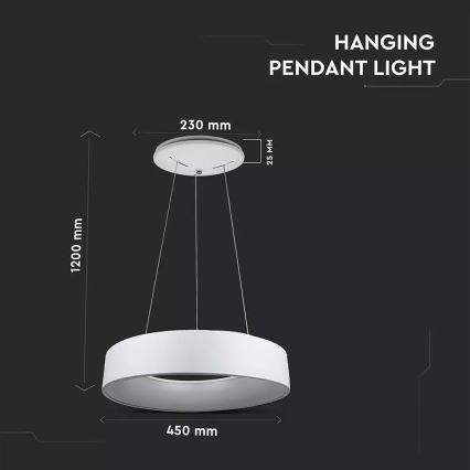 Himmennettävä LED-kattokruunu narussa 1xLED/20W/230V