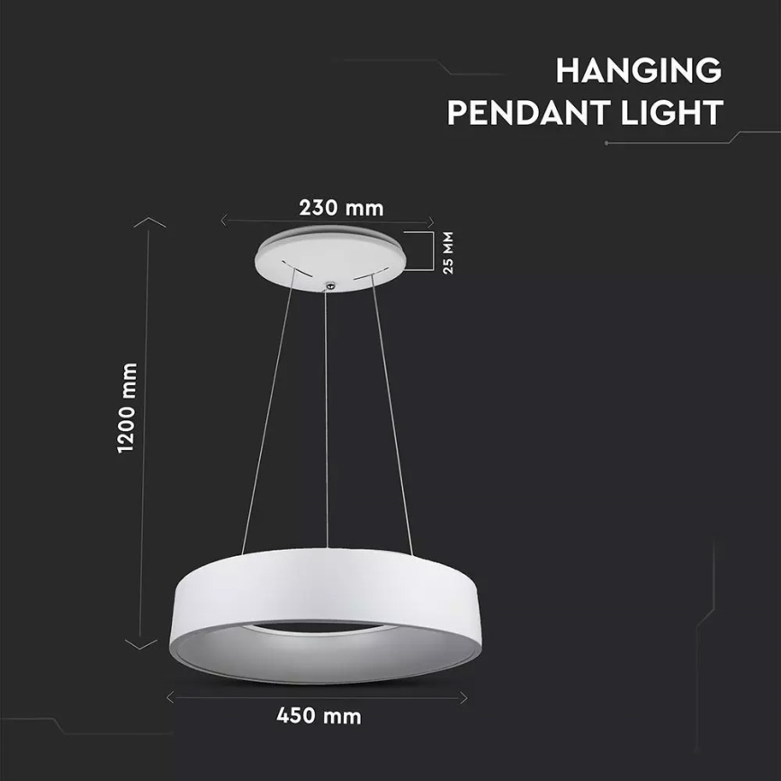 Himmennettävä LED-kattokruunu narussa 1xLED/20W/230V