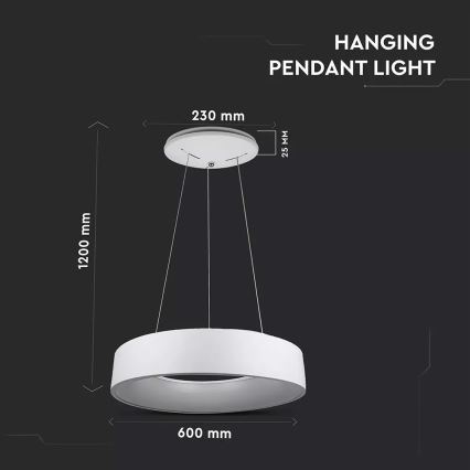 Himmennettävä LED-kattokruunu narussa 1xLED/30W/230V