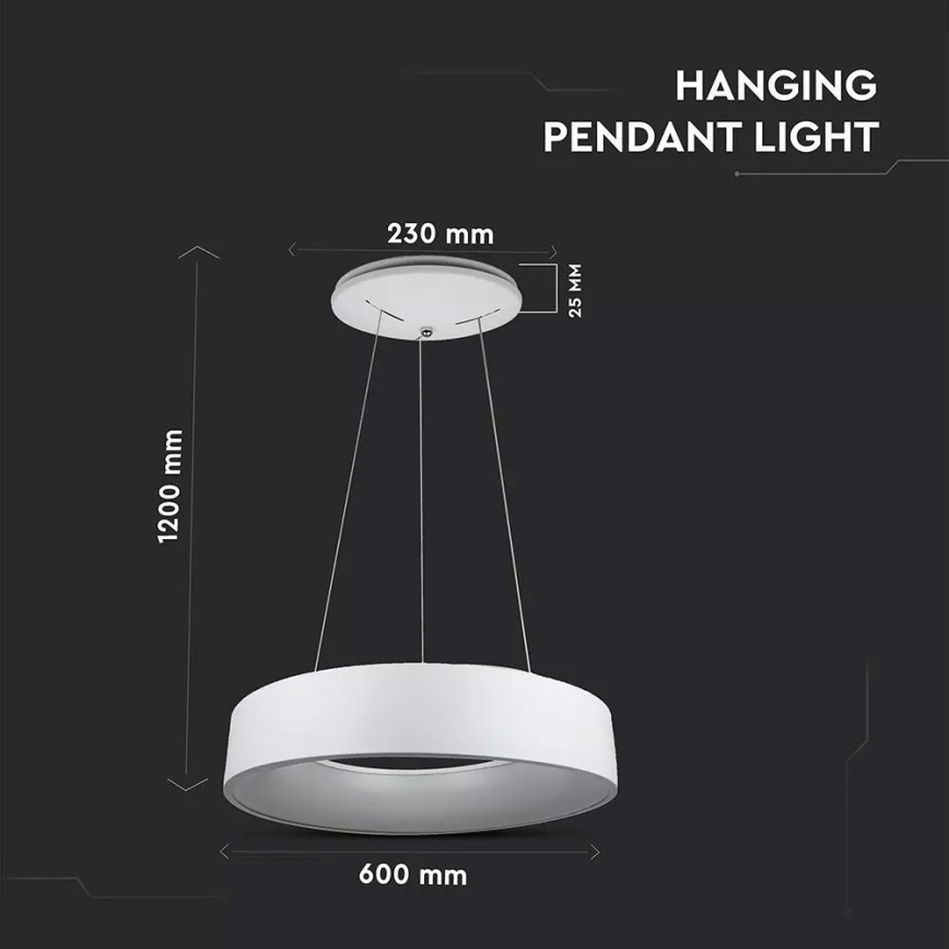 Himmennettävä LED-kattokruunu narussa 1xLED/30W/230V