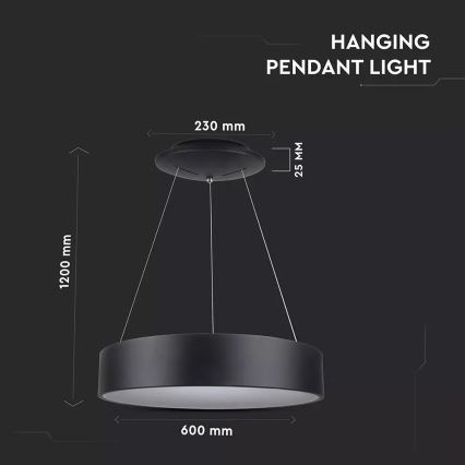 Himmennettävä LED-kattokruunu narussa 1xLED/30W/230V