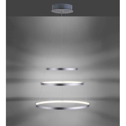 Leuchten Direkt 11526-55 - Himmennettävä LED-kattokruunu narussa CIRCLE 1xLED/13,5W/230V + LED/19,5W + LED/24W