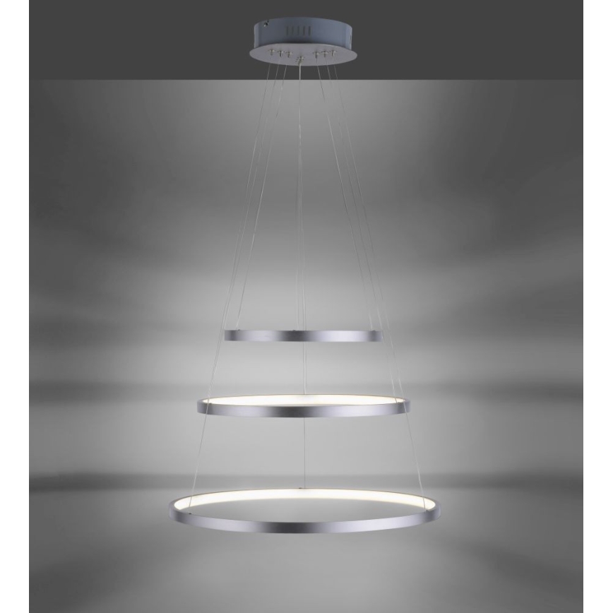 Leuchten Direkt 11526-55 - Himmennettävä LED-kattokruunu narussa CIRCLE 1xLED/13,5W/230V + LED/19,5W + LED/24W
