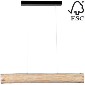 Himmennettävä LED-kattokruunu narussa LUCAS LED/25,5W/230V mänty - FSC-sertifioitu