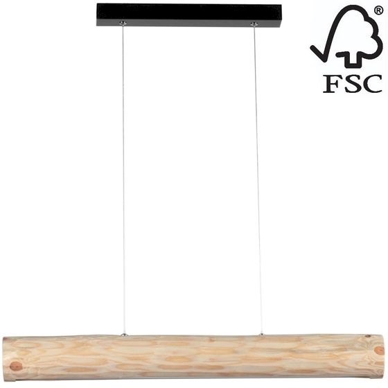 Himmennettävä LED-kattokruunu narussa LUCAS LED/25,5W/230V mänty - FSC-sertifioitu